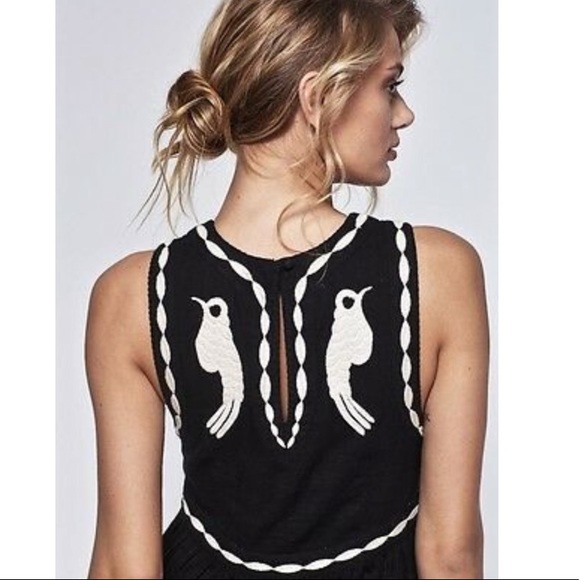 Free People| Black Embroidered Minidress - Picture 4 of 11